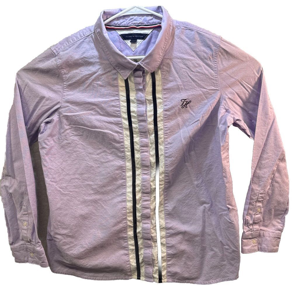 Tommy Hilfiger collared long sleeves button up tuxedo shirt XXL, Fashion, Preppy